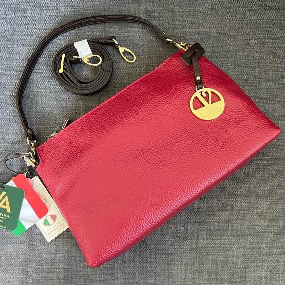 NWT VALENTINA LEATHER CROSSBODY & HAND BAG CLUTCH